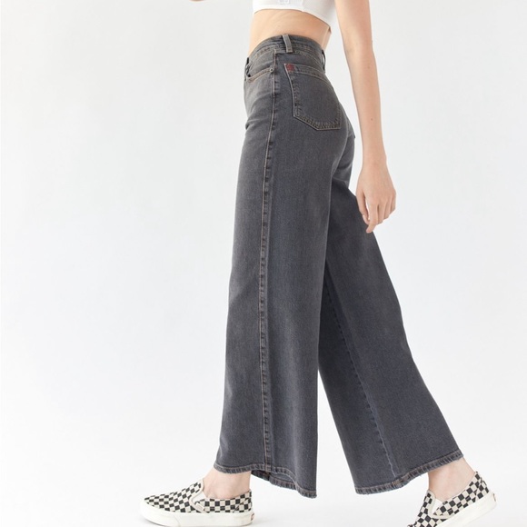 NEW UO BDG The A Wide Black Retro Wide Leg Washed Jeans 38 - Picture 4 of 5